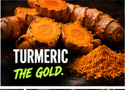 Fresh turmeric used in a ginger turmeric shot